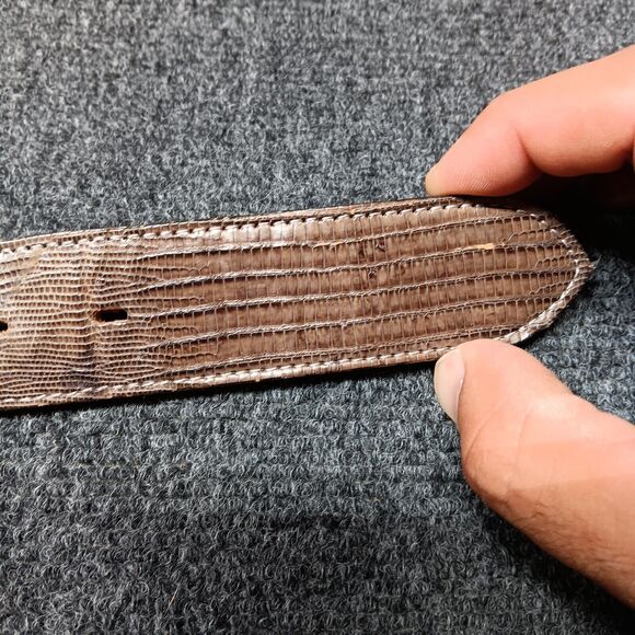 Circle Y Belt 32 Lizard Leather Western‎ Gray - Picture 4 of 9